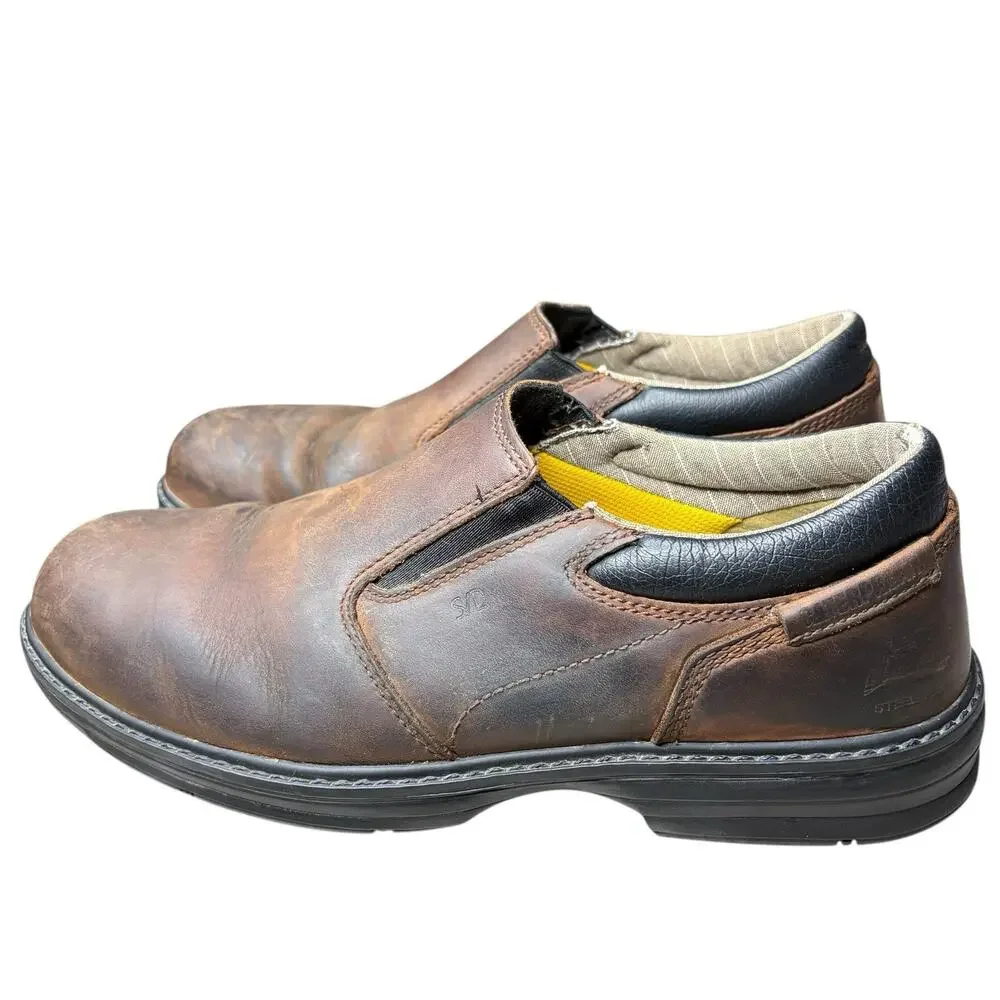 CAT Caterpillar Men’s Conclude Ergo Steel Toe Shoes SD Leather Brown Size 11
